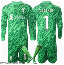 Liverpool Alisson Becker #1 Keeper Replika Bortedrakt Barn 2024-25 Langermet (+ bukser)