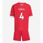 Liverpool Virgil van Dijk #4 Replika Hjemmedrakt Barn 2025-26 Kortermet (+ bukser)