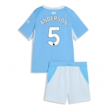 Manchester City Elliot Anderson #5 Replika Hjemmedrakt Barn 2026-27 Kortermet (+ bukser)