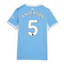 Manchester City Elliot Anderson #5 Replika Hjemmedrakt Dame 2026-27 Kortermet