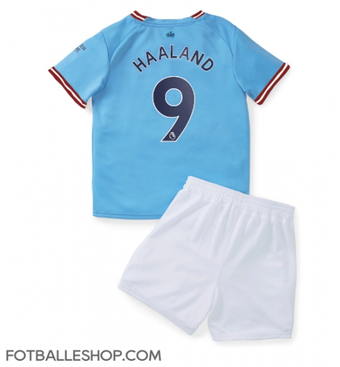 Manchester City Erling Haaland #9 Replika Hjemmedrakt Barn 2022-23 Kortermet (+ bukser)