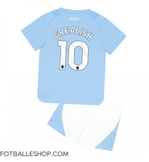 Manchester City Jack Grealish #10 Replika Hjemmedrakt Barn 2023-24 Kortermet (+ bukser)
