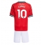 Manchester United Matheus Cunha #10 Replika Hjemmedrakt Barn 2025-26 Kortermet (+ bukser)