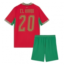 Marokko Ayoub El Kaabi #20 Replika Hjemmedrakt Barn VM 2026 Kortermet (+ bukser)