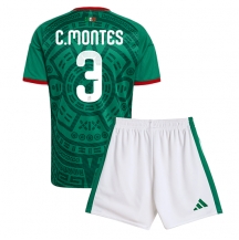 Mexico Cesar Montes #3 Replika Hjemmedrakt Barn VM 2026 Kortermet (+ bukser)