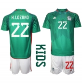 Mexico Hirving Lozano #22 Replika Hjemmedrakt Barn VM 2022 Kortermet (+ bukser)