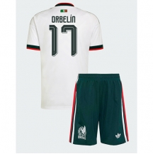Mexico Orbelin Pineda #17 Replika Bortedrakt Barn VM 2026 Kortermet (+ bukser)