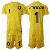 Nederland Bart Verbruggen #1 Keeper Replika Bortedrakt Barn EM 2024 Kortermet (+ bukser)