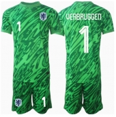 Nederland Bart Verbruggen #1 Keeper Replika Hjemmedrakt Barn EM 2024 Kortermet (+ bukser)