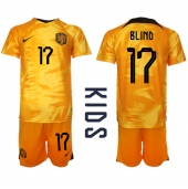 Nederland Daley Blind #17 Replika Hjemmedrakt Barn VM 2022 Kortermet (+ bukser)