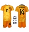 Nederland Davy Klaassen #14 Replika Hjemmedrakt Barn VM 2022 Kortermet (+ bukser)