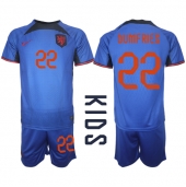 Nederland Denzel Dumfries #22 Replika Bortedrakt Barn VM 2022 Kortermet (+ bukser)