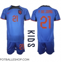 Nederland Frenkie de Jong #21 Replika Bortedrakt Barn VM 2022 Kortermet (+ bukser)