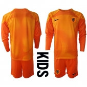 Nederland Keeper Replika Bortedrakt Barn VM 2022 Langermet (+ bukser)