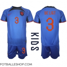 Nederland Matthijs de Ligt #3 Replika Bortedrakt Barn VM 2022 Kortermet (+ bukser)