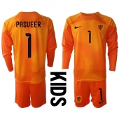 Nederland Remko Pasveer #1 Keeper Replika Bortedrakt Barn VM 2022 Langermet (+ bukser)