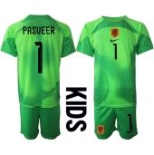 Nederland Remko Pasveer #1 Keeper Replika Hjemmedrakt Barn VM 2022 Kortermet (+ bukser)