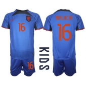 Nederland Tyrell Malacia #16 Replika Bortedrakt Barn VM 2022 Kortermet (+ bukser)