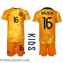 Nederland Tyrell Malacia #16 Replika Hjemmedrakt Barn VM 2022 Kortermet (+ bukser)