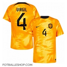Nederland Virgil van Dijk #4 Replika Hjemmedrakt VM 2022 Kortermet