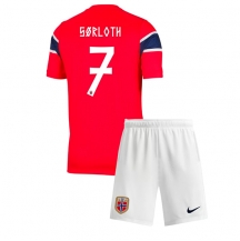 Norge Alexander Sorloth #7 Replika Hjemmedrakt Barn VM 2026 Kortermet (+ bukser)