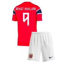 Norge Erling Haaland #9 Replika Hjemmedrakt Barn VM 2026 Kortermet (+ bukser)