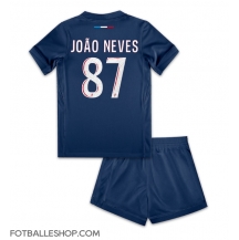 Paris Saint-Germain Joao Neves #87 Replika Hjemmedrakt Barn 2024-25 Kortermet (+ bukser)