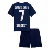 Paris Saint-Germain Khvicha Kvaratskhelia #7 Replika Hjemmedrakt Barn 2025-26 Kortermet (+ bukser)