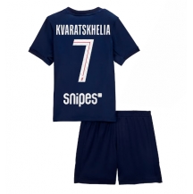 Paris Saint-Germain Khvicha Kvaratskhelia #7 Replika Hjemmedrakt Barn 2025-26 Kortermet (+ bukser)