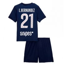 Paris Saint-Germain Lucas Hernandez #21 Replika Hjemmedrakt Barn 2025-26 Kortermet (+ bukser)