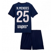 Paris Saint-Germain Nuno Mendes #25 Replika Hjemmedrakt Barn 2025-26 Kortermet (+ bukser)