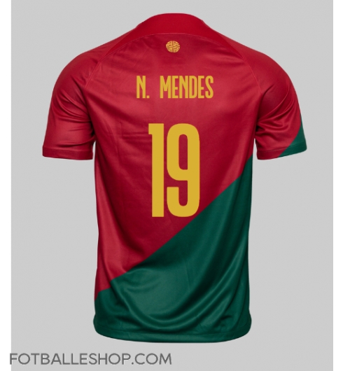 Portugal Nuno Mendes #19 Replika Hjemmedrakt VM 2022 Kortermet