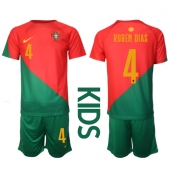 Portugal Ruben Dias #4 Replika Hjemmedrakt Barn VM 2022 Kortermet (+ bukser)