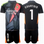 Real Madrid Thibaut Courtois #1 Keeper Replika Bortedrakt Barn 2024-25 Kortermet (+ bukser)