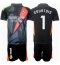Real Madrid Thibaut Courtois #1 Keeper Replika Bortedrakt Barn 2024-25 Kortermet (+ bukser)