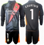 Real Madrid Thibaut Courtois #1 Keeper Replika Bortedrakt Barn 2024-25 Langermet (+ bukser)