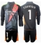 Real Madrid Thibaut Courtois #1 Keeper Replika Bortedrakt Barn 2024-25 Langermet (+ bukser)