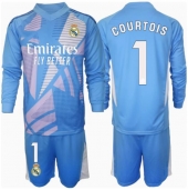 Real Madrid Thibaut Courtois #1 Keeper Replika Hjemmedrakt Barn 2024-25 Langermet (+ bukser)