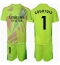 Real Madrid Thibaut Courtois #1 Keeper Replika Tredjedrakt Barn 2024-25 Kortermet (+ bukser)