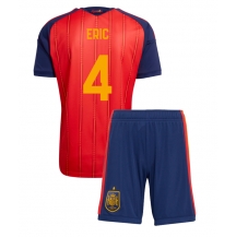 Spania Eric Garcia #4 Replika Hjemmedrakt Barn VM 2026 Kortermet (+ bukser)