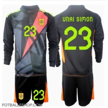 Spania Unai Simon #23 Keeper Replika Bortedrakt Barn EM 2024 Langermet (+ bukser)