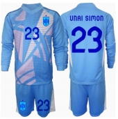 Spania Unai Simon #23 Keeper Replika Hjemmedrakt Barn EM 2024 Langermet (+ bukser)