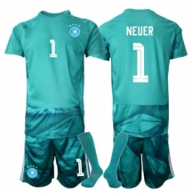 Tyskland Manuel Neuer #1 Keeper Replika Hjemmedrakt Barn VM 2026 Kortermet (+ bukser)